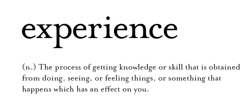 Definition of the word Experience