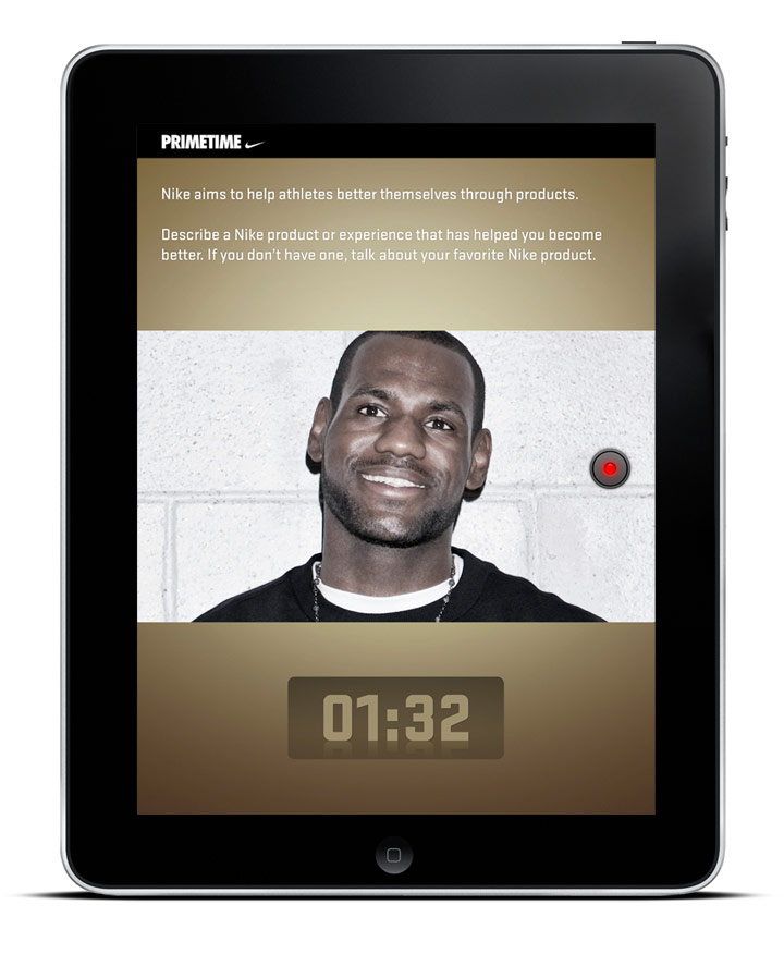 Nike Primetime landing page on the iPad