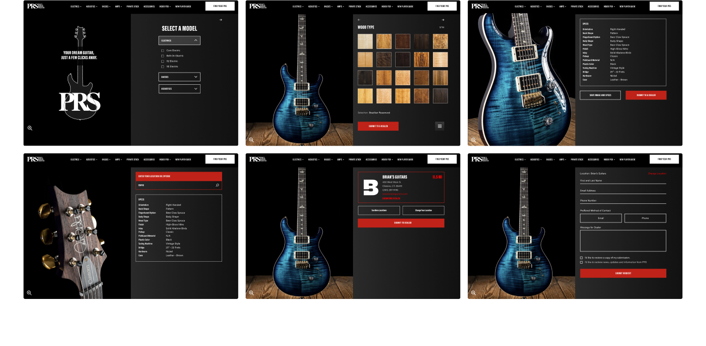 PRS Guitars Private Stock guitar customizer tool.