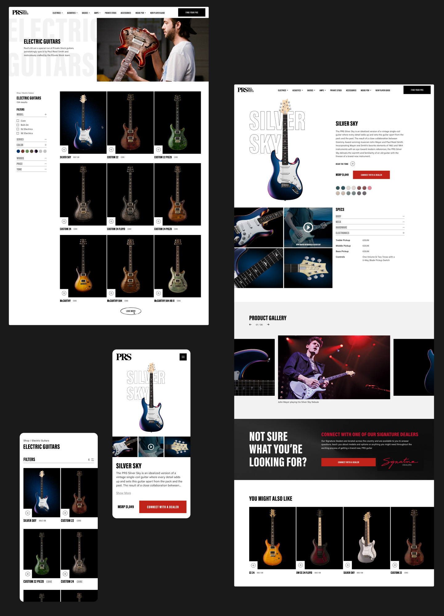 PRS Guitars reimagined ecommerce filtering and functionality
